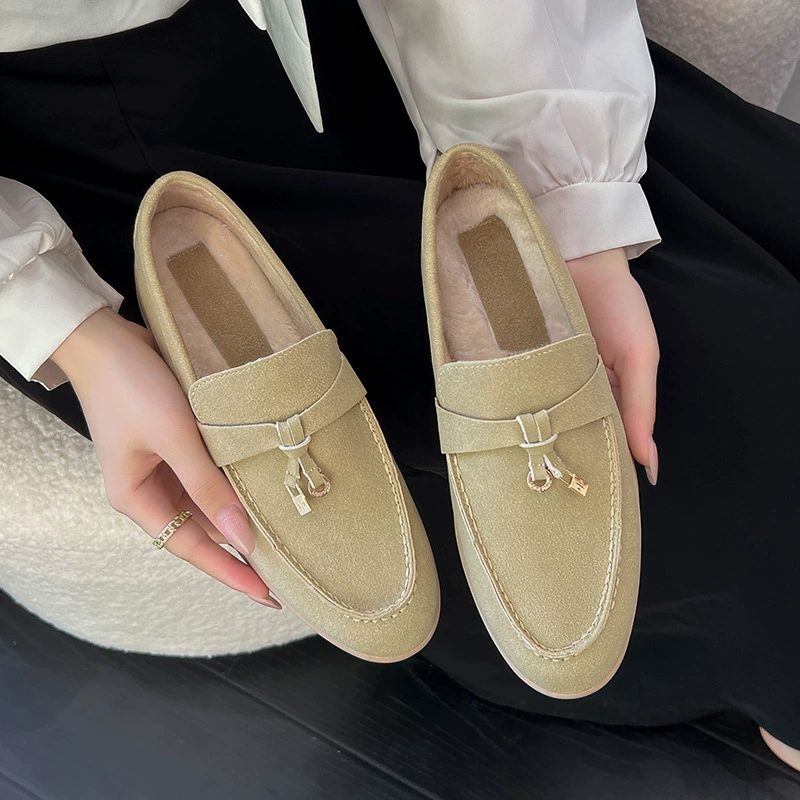 Высокий мех кафтанов ботинки loafers зимняя обувь обувь с мягкой подошвой