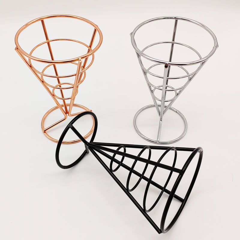 Venta al por mayor americano creativo papas fritas canasta de comida restaurante hierro pollo frito mini merienda canasta restaurante occidental papas fritas canasta