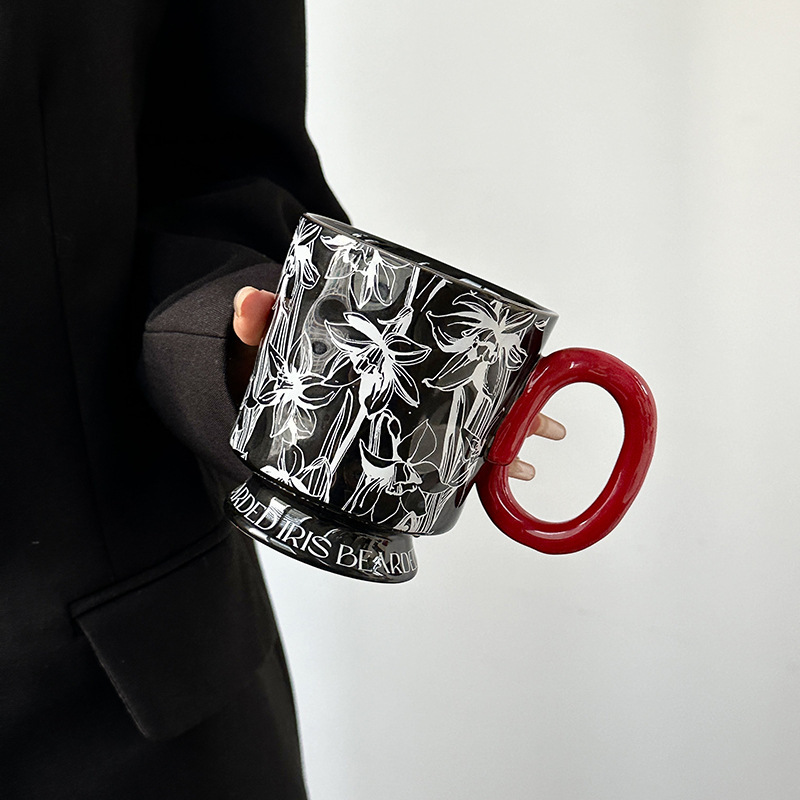 设计感马克杯小众中古风杯子陶瓷水杯下午茶拿铁杯送女生伴手礼|undefined