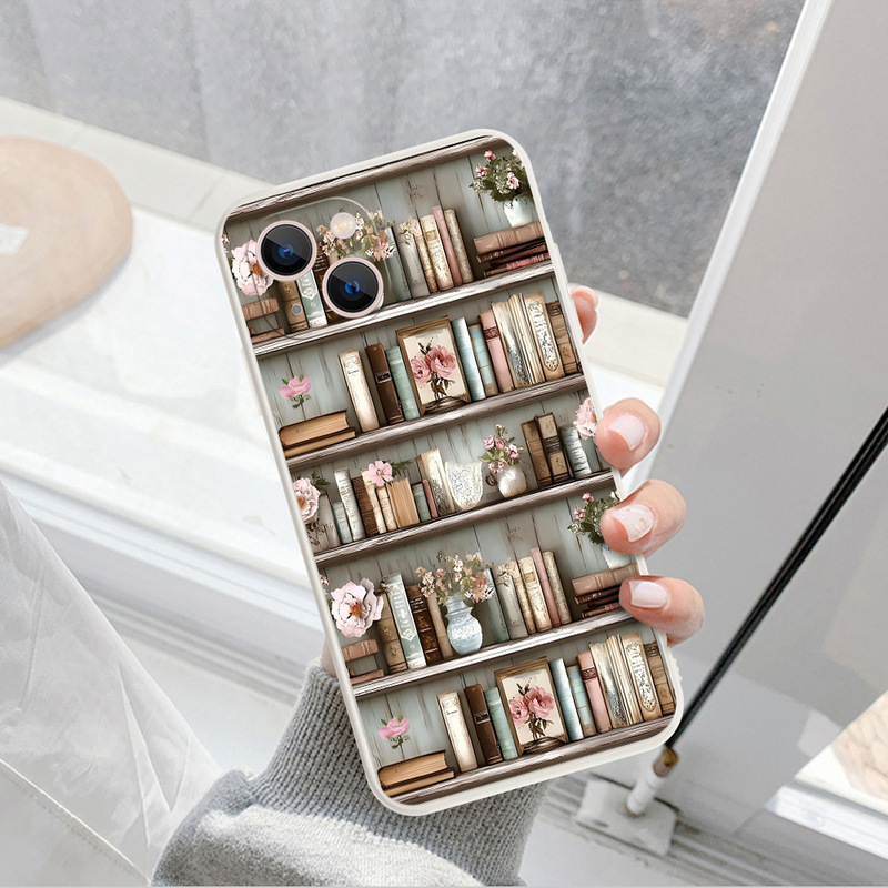 Tk Hot-Selling Designer Graphic Book-Style Phone Case Suitable for iPhone 16, Apple 17, Minimalist Feel, Full-Cover Silicone for iPhone 14