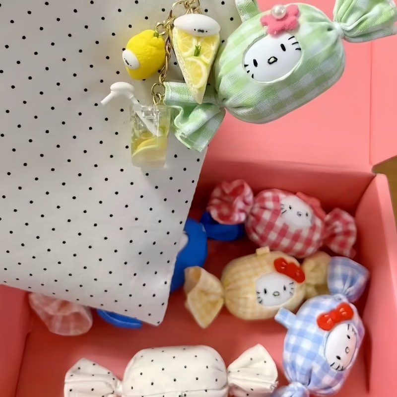 かわいいキャンディ kt ペンダント弓小さな花チェック柄スクールバッグバッグペンダント人形キーホルダーニッチ多用途|undefined