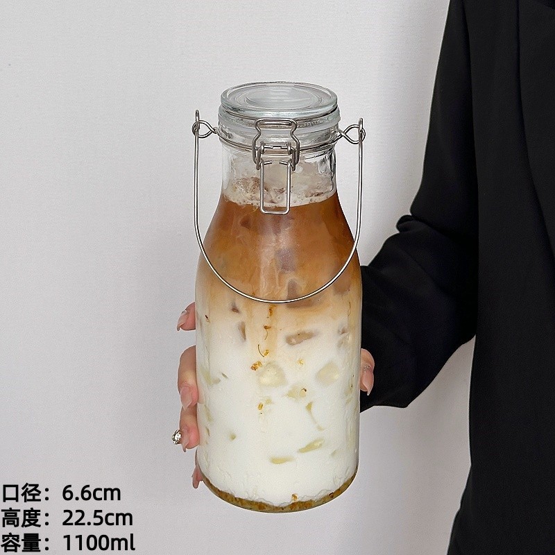 Taza de vidrio portátil portátil con tapa, taza de agua, taza de té casera, taza de café, taza de té de frutas