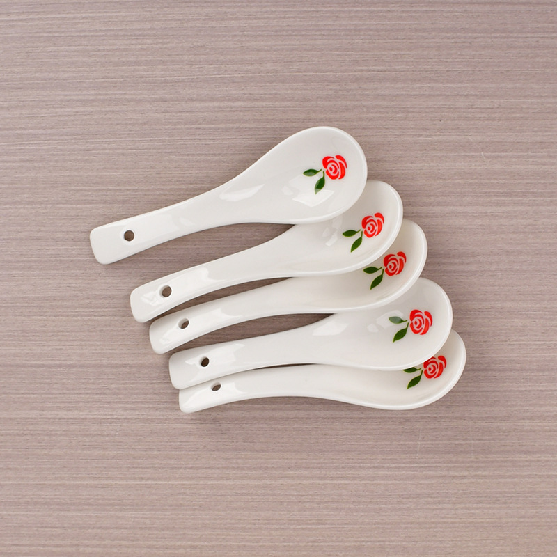 Japón y estilo coreano simple cubiertos para beber sopa de cocina de alta temperatura creativa cucharas caseras cucharas de cerámica cucharas de arroz