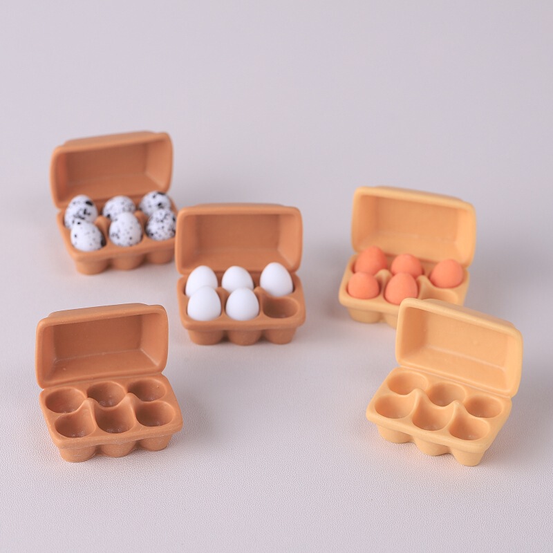 Dollhouse Doll House Toy Ornaments Artificial Mini Egg Carton Egg Tray Miniature Scene Furnishings