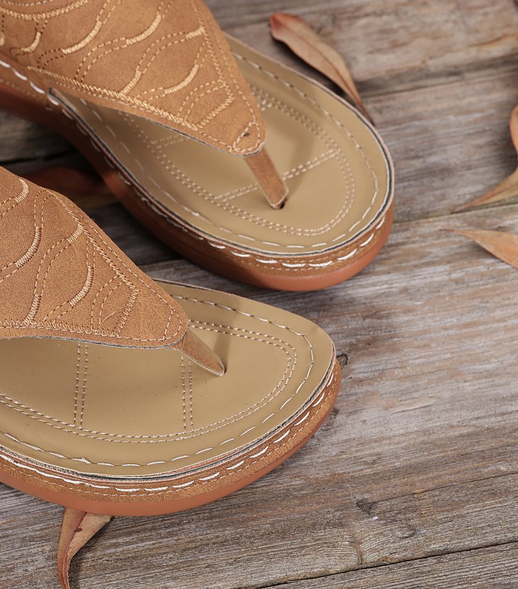 Damen-Sandalen, Reise-Party, synthetische orthopädische Flip-Flops mit Fußgewölbeunterstützung_voghion.com