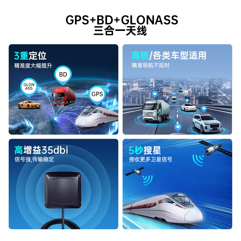 北斗GPS三合一车载天线全向高增益30DB定位导航天线SMA接头现货|undefined
