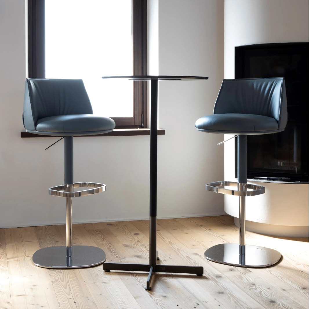 라이트 럭셔리 하이 엔드 백레스트 바 의자 디자이너 스테인레스 스틸 바 의자 리프팅 회전 아일랜드 테이블 높은 의자