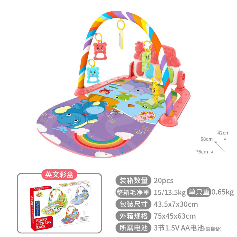 Gimnasio Musical con Tapete para Bebés 0-36 Meses, Piano de Pie y Luces