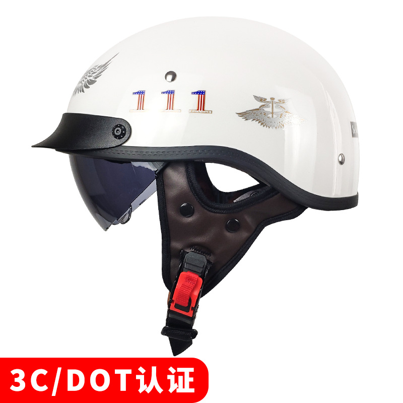 Fábrica de cascos personalizados OEM retro medio casco de motocicleta para hombre casco de seguridad locomotora de verano coche eléctrico casco de pala