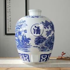 青花磁器景徳鎮陶磁器酒つぼ家庭用密封酒瓶蔵泡酒シリンダー10斤50斤空酒缶