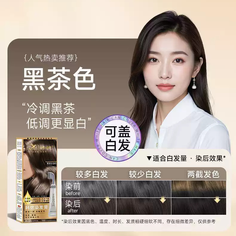 Han Qiang manzana crema Wang Ji habla por sí mismo en el hogar crema de teñido de cabello tinte de plantas para cubrir cabello blanco tinte de cabello toner peine de cabello