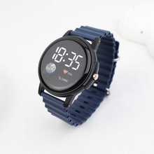 新款地球学生夜光LED简约按键款男女情侣小众夜光运动电子手表ins