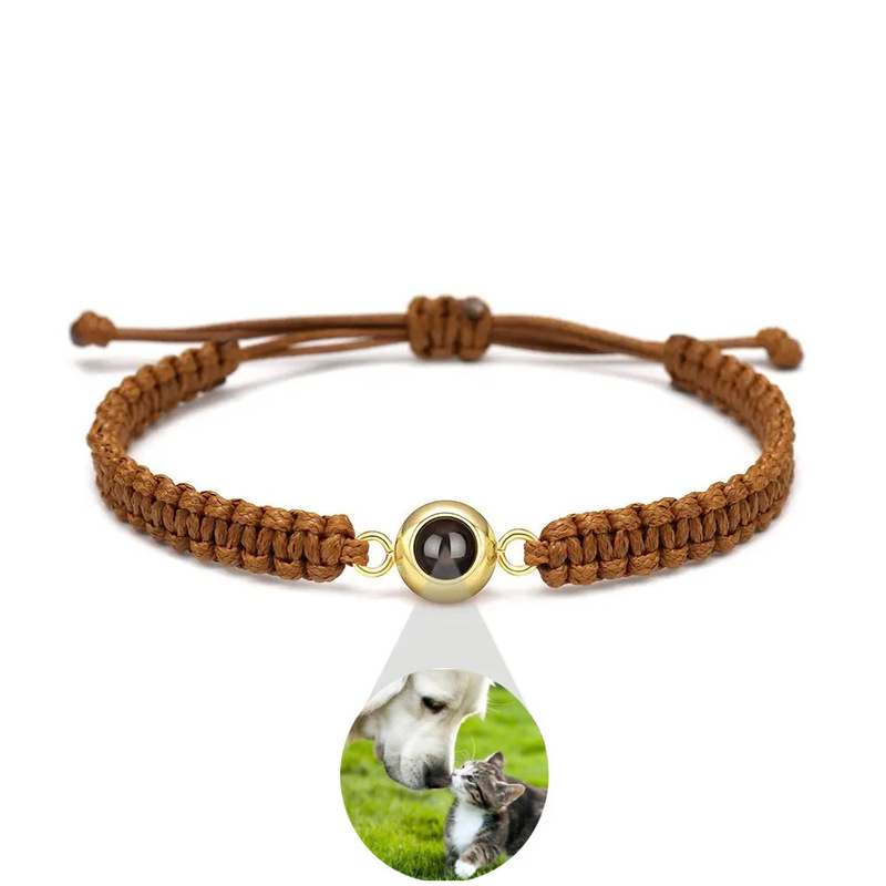 European and American Cross-border Explosions Stainless Steel Round Projection Hand Rope Couple Bracelet for Men and Women Custom Black and White Color Photos European and American Cross-border Explosions Stainless Steel Round Projection Hand Rope Couple Bracelet for Men and Women Custom Black and White Color Photos