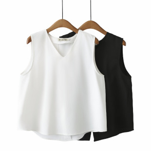 200kg fat sister summer new plus size women's fashion design sense back split V-neck vest jacket 3295