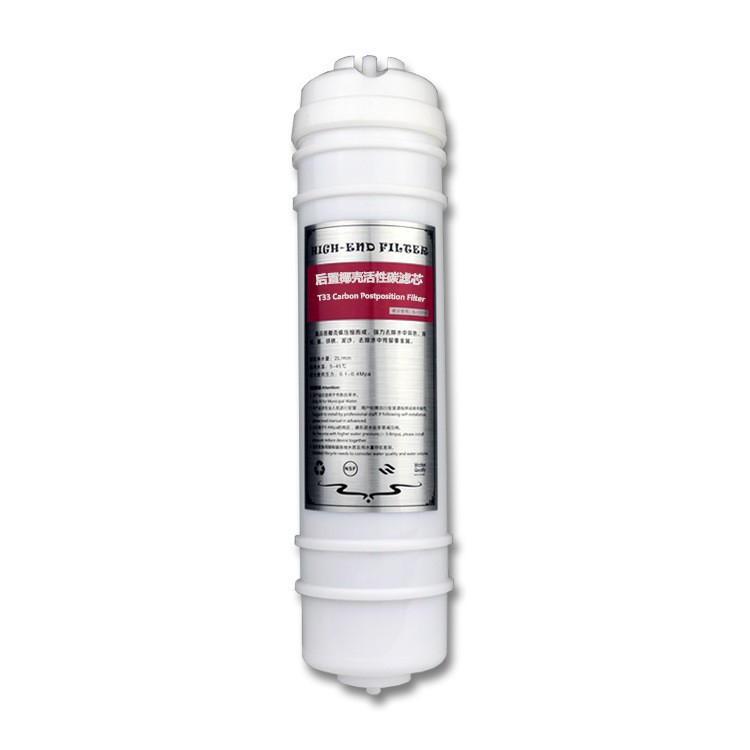 Coreano cáscara de coco carbón activado eliminación de olores cloro residual mejora del sabor conexión rápida T33 elemento de filtro trasero de carbón activado