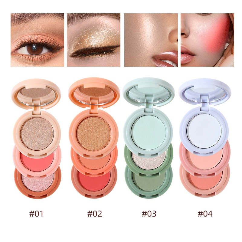 Highlighter, face blush, eyeshadow palette, (Cross-border trading), three in one