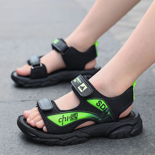 Durable Summer Children's Sandals for Boys, Fashionable, Non-slip, Wear-resistant, Suitable for Middle Children, Beach Shoes with Soft Soles, Cool Slippers, Breathable