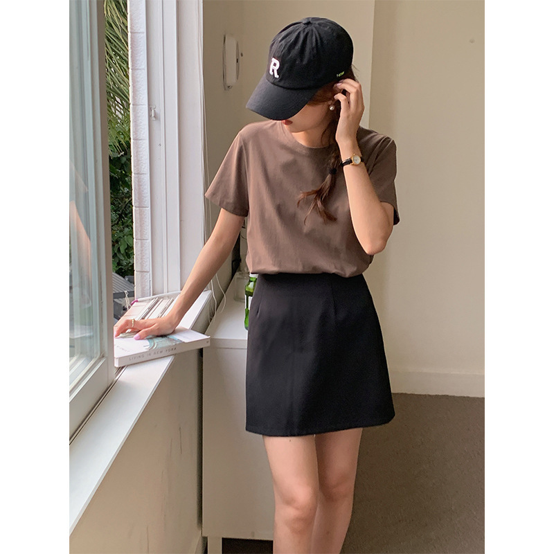 【歌銘王揚げ15色】丸首ゆるい半袖tシャツ2025夏の新型インナーコートDN218