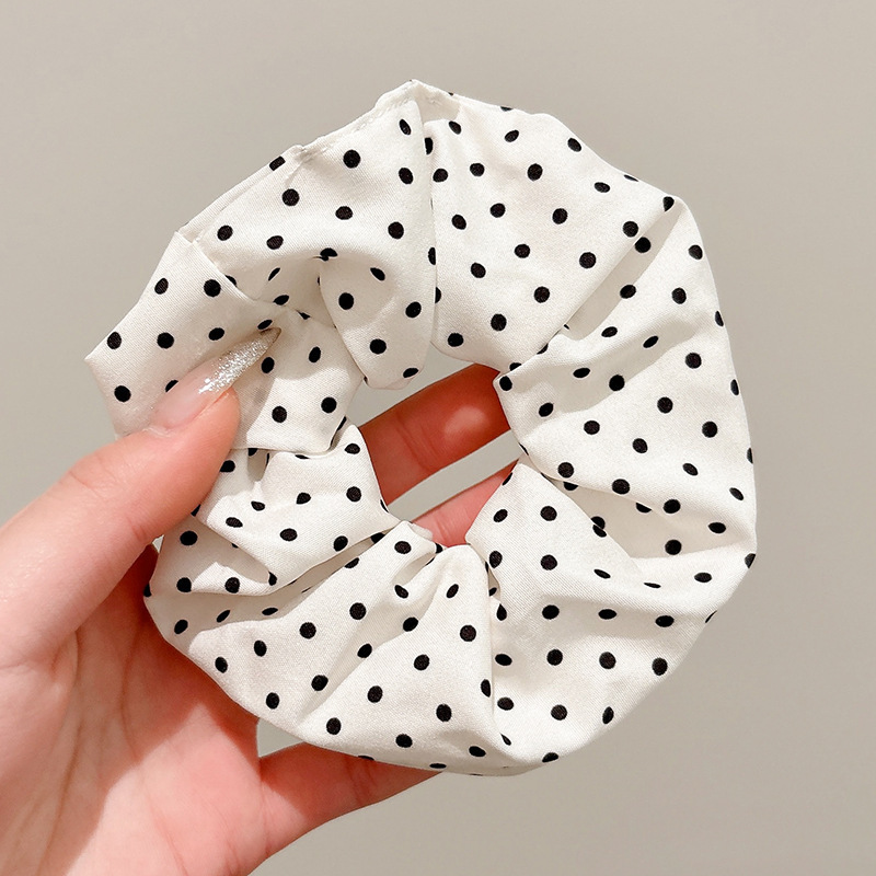 5 # 흰색 물방울머리끈-11cm