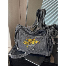 X 10877 Denim Large Capacity Commuter Tote ţ�в�������ͨ��