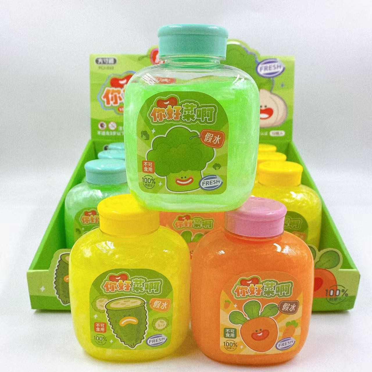 Nuevas gotas de agua falsas de colores, botellas de espuma de espuma de espuma, leche de abrazo, descompresión, juguetes para niños, limo fluido de arenas movedizas