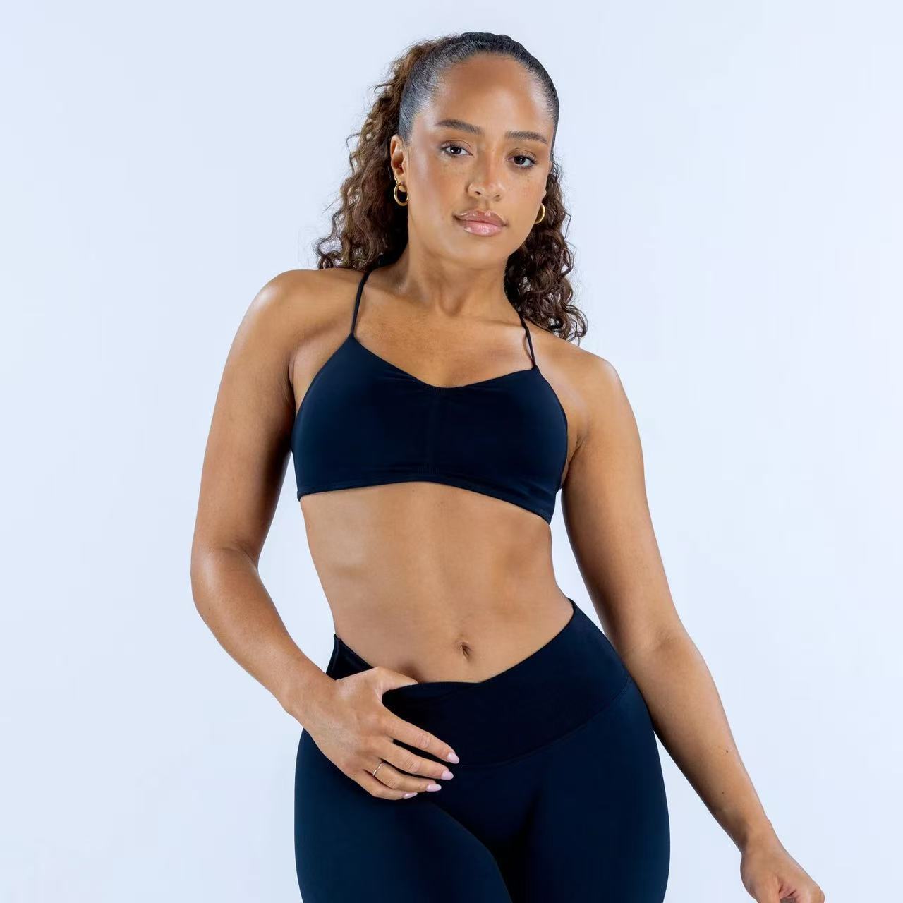Completo yoga cross bra set donna seamless yoga set due pezzi_voghion.com