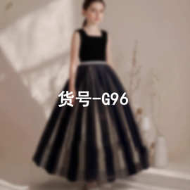 G-96专拍链接法式黑色丝绒蓬蓬纱公主裙女童生日派对钢琴演出服