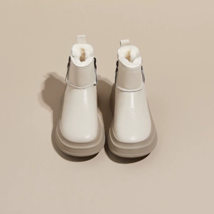 White non-slip winter keep warm low boots