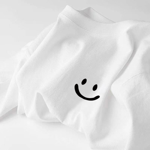 White T-shirt for Women, Hong Kong Style Short Sleeve Summer Casual Ins T-shirt, High-End Round Neck Men's Top T-shirt, Little White T