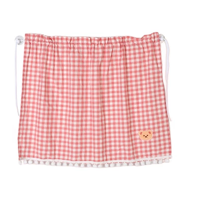 Sun shade Cotton Plaid Bear Car Curtain - plaid-cotton-curtain-bear-pink