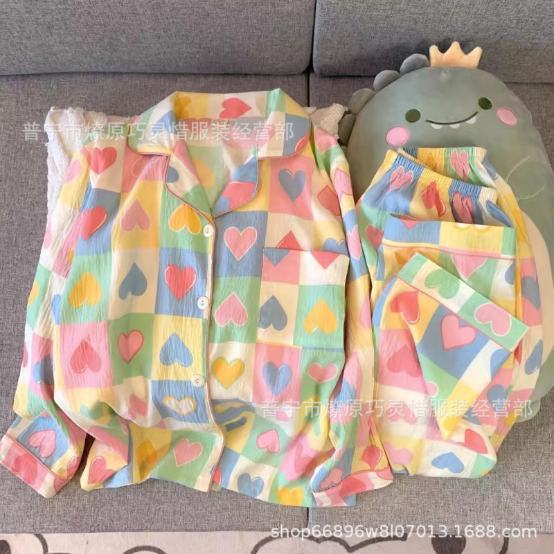 云朵棉睡衣女款春秋夏季2025新款长袖长裤套装甜美卡通少女家居服|undefined