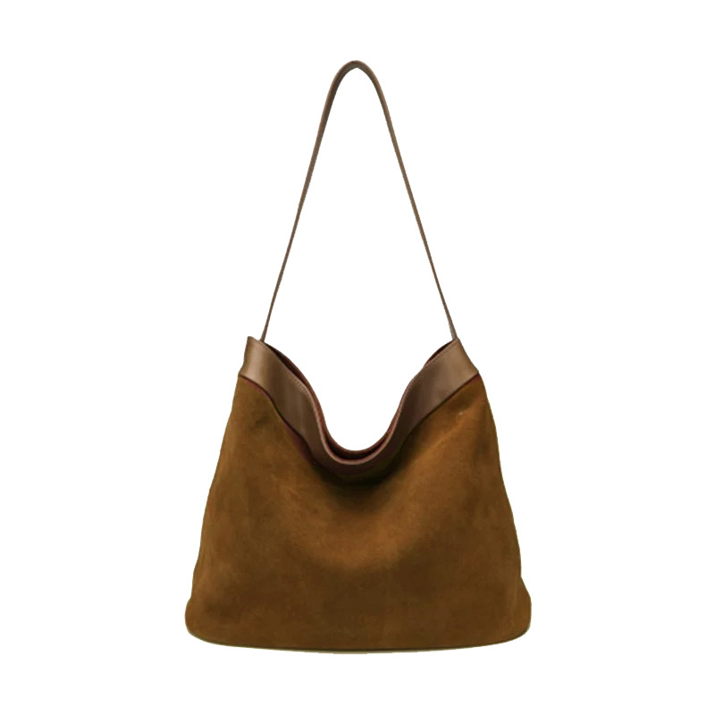 Duża pojemność mrożonej skóry torba 2024 nowy leniwy styl torba na ramię damska ze skóry bydlęcej_voghion.com