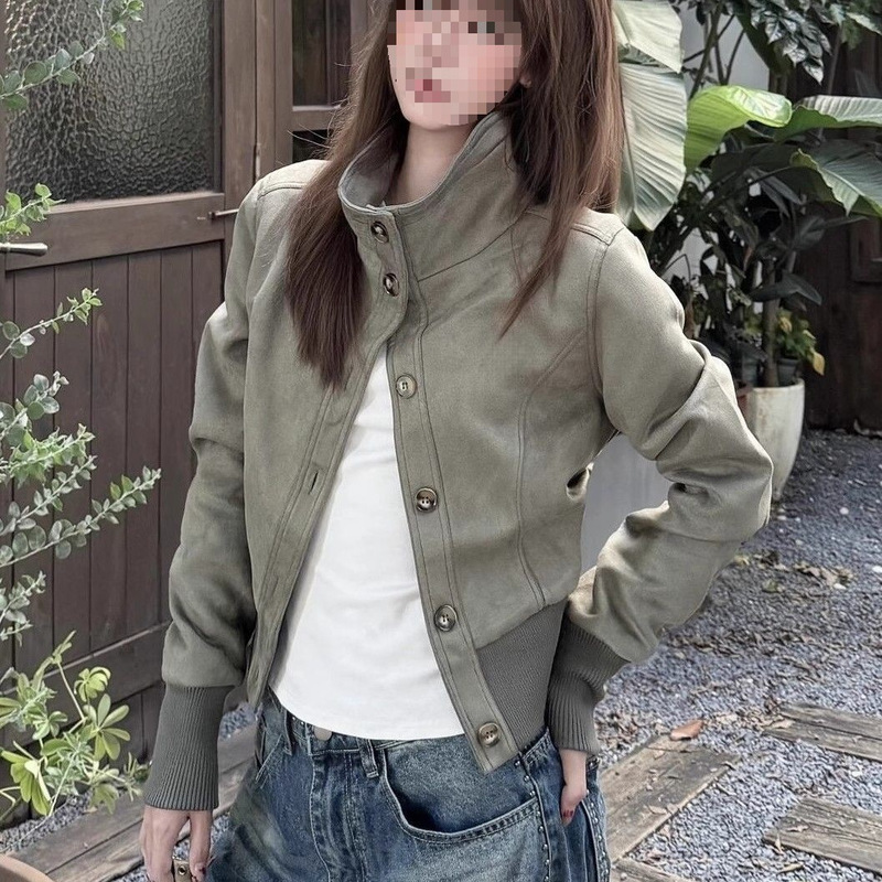 美式复古高街酷飒设计感春秋季休闲款百搭气质高修身显瘦时尚外套|undefined
