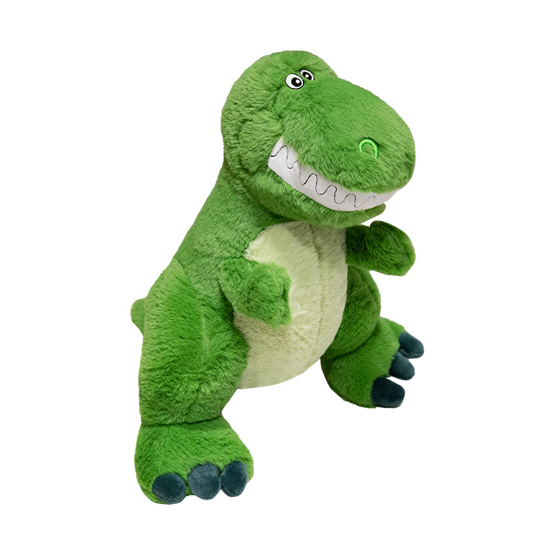 Bonita muñeca de peluche de gran tamaño, muñeca de dinosaurio verde de ojos grandes, muñeca de tela de dragón de explosión, regalo de cumpleaños