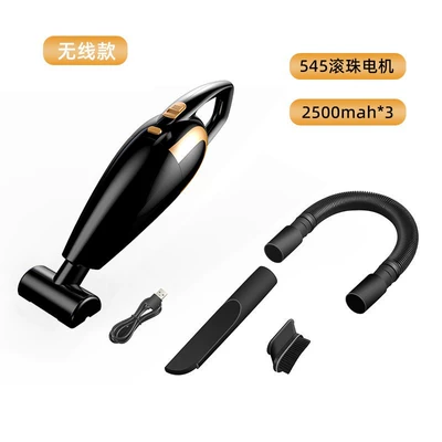 Factory Direct Supply Vacuum Cleaner, Portable for Home and Car Use, High Suction Power, Handheld, Wireless, High Power, Small Size, Long Battery Life (Tozsoranlar) - 3301-wireless-model-black-gold-2500mah3-batteries