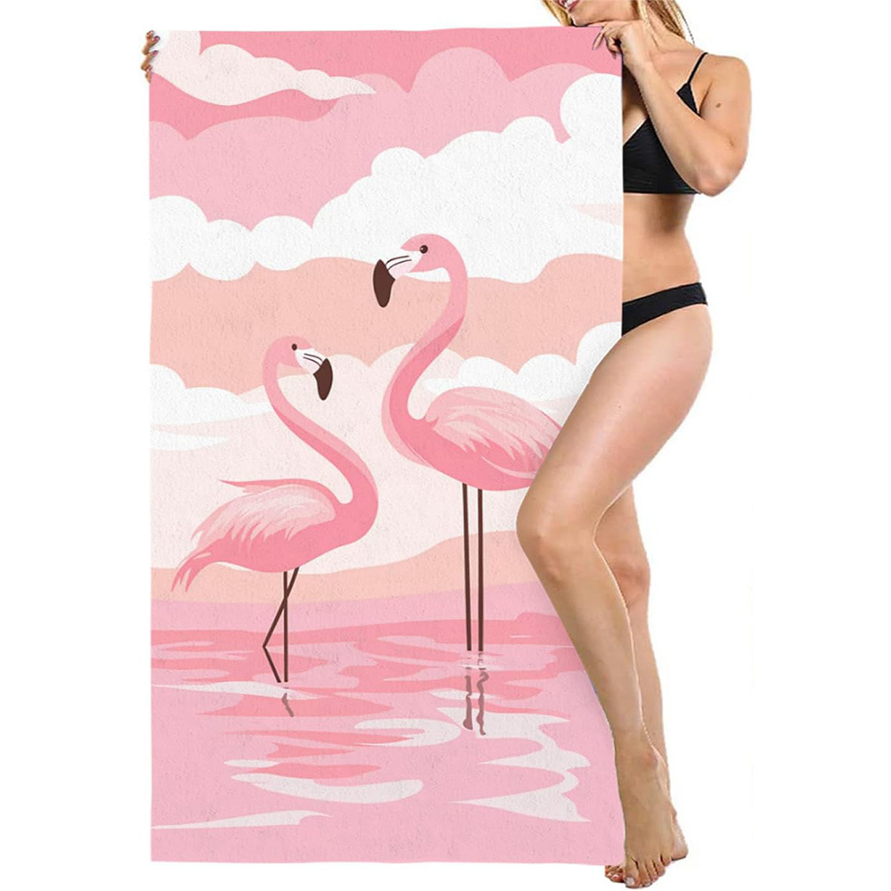 Impresión transfronteriza toallas de playa comercio exterior JIT toallas de microfibra tela toallas de baño de flamenco cola de pescado