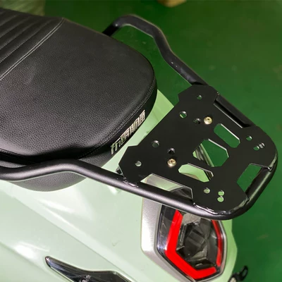 Motorcycle trunk: Rear Shelf, Cargo Rack, Tail - black-reinforced-shelving
