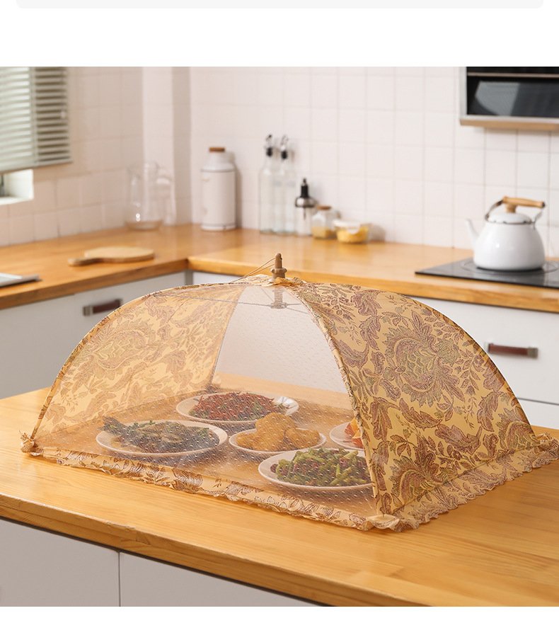 Food Cover 2023 New Style Mesh Cover Table Cover for Home Use Print Umbrella Cover for Fruits and Vegetables Wholesale