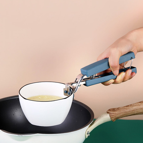 Kitchen household stainless steel anti-slip, anti-scalding, high temperature resistant basin clamp, bowl clamp, dish steamer clamp, three-piece plate lifter