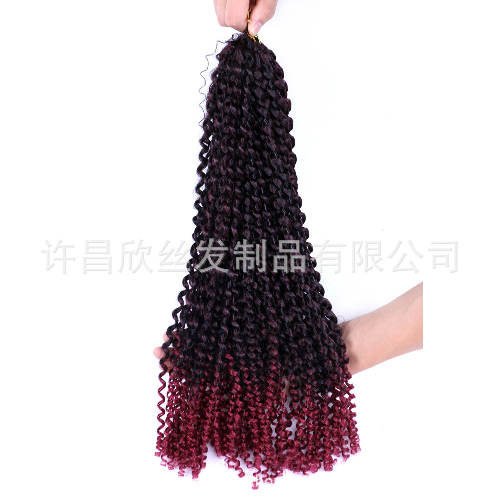 Suministro directo de fábrica Amazon ondulación del agua crochet peluca sucio trenza peluca Pasión Twist pelo