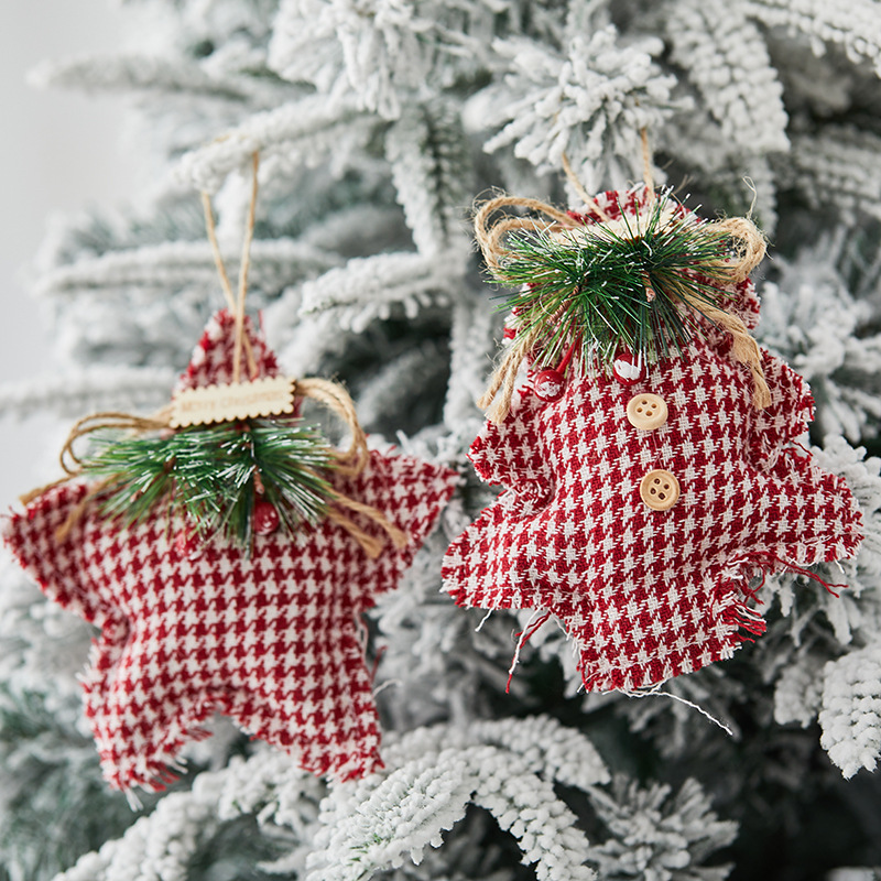 15cm árbol de Navidad de pentacos tela decoración colgante árbol de Navidad colgante colgante pin pin colgante