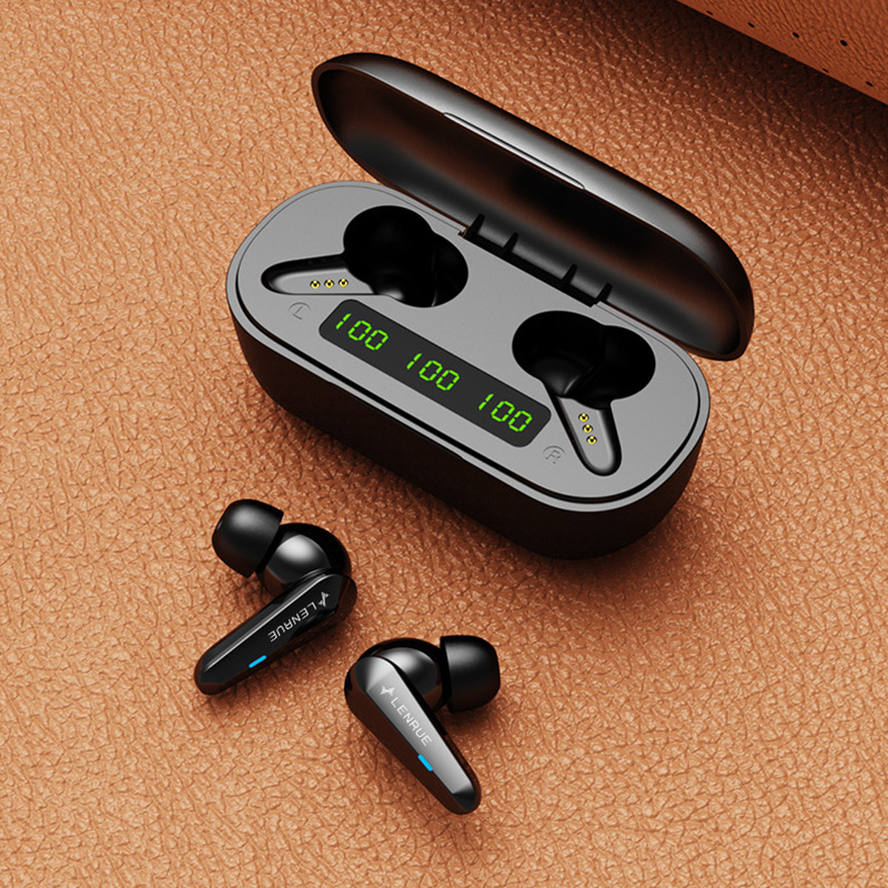 户外大容量低延迟吃鸡耳机带充电仓 亚马逊新款真无线蓝牙耳机|ms