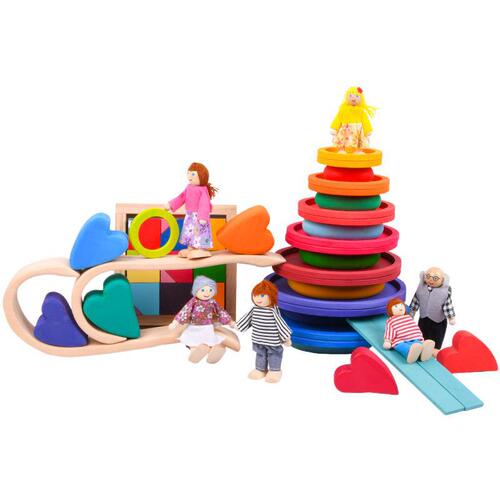 Da Vinci Bridge basswood 120 pieces rainbow love children's educational toys balance building model building blocks