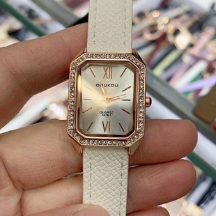 DOUKOU square women's belt watch rhinestone student watch casual quartz watch simple strip nail cross-border e-commerce
