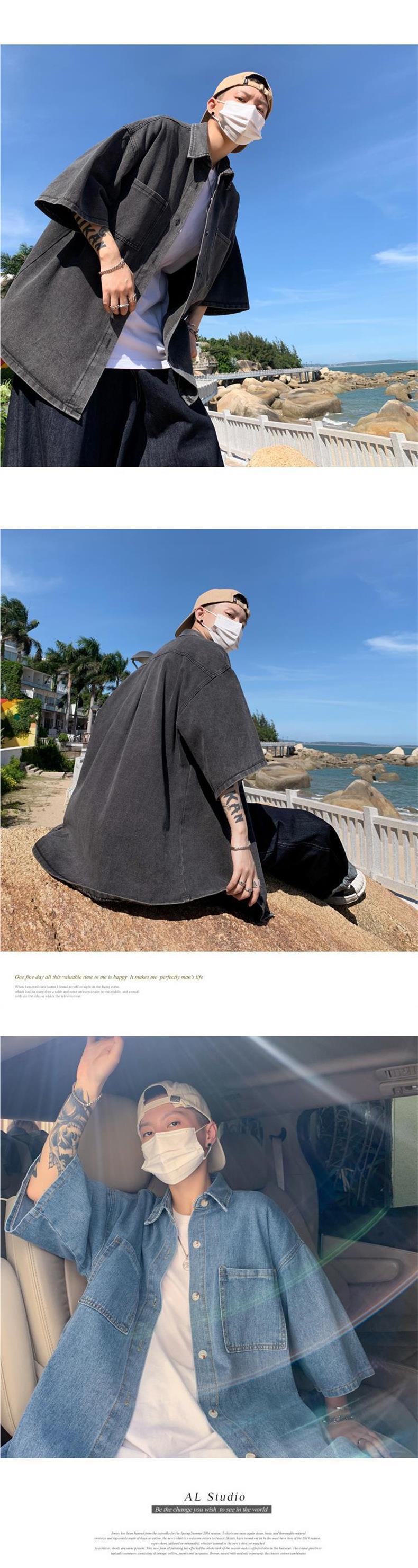 Men's Loose Denim Jacket For Summer In Hong Kong Style_voghion.com