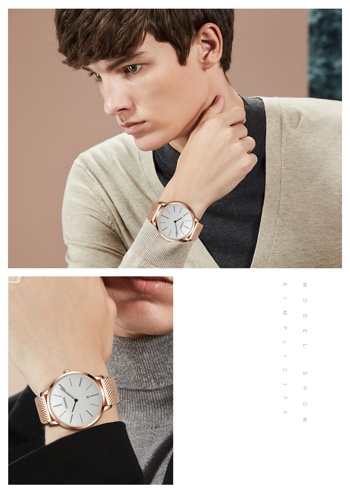 Neue Modeuhr für Herren, Präzisions-Stahlband, einfache Quarzuhr, OEM-Kleinserie_voghion.com