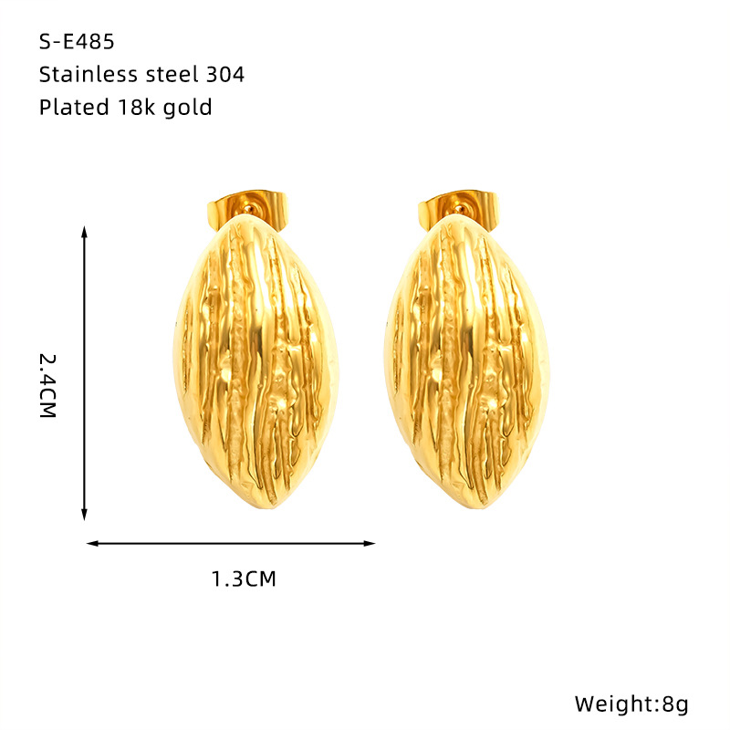 Boucles d oreilles clous marteau en acier inoxydable doré chic_voghion.com