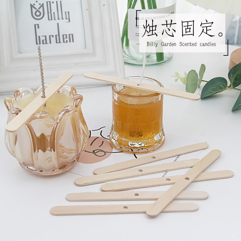Cup Wax Wooden Holder Aromatherapy Candle DIY Practical Small Tool Candle Heart Wick Holder Candle Wick Holder