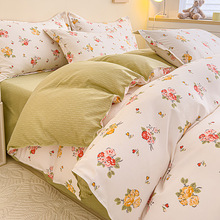 厂家批发ins风磨毛面料加厚款四件套三件套活动礼品学生宿舍批发~