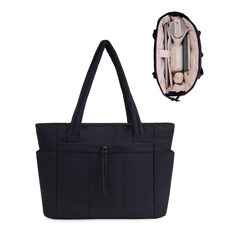 Amazon Foreign Trade Quilted Tote Bag, Large Capacity Laptop Bag, Women's Handbag, Cotton Shoulder Bag